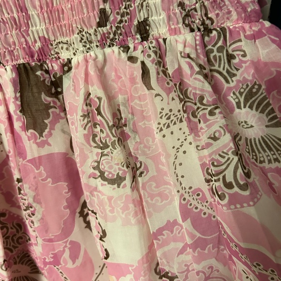 Young Edwardian Pink and brown groovy long sleeve mini dress - Picture 4 of 5